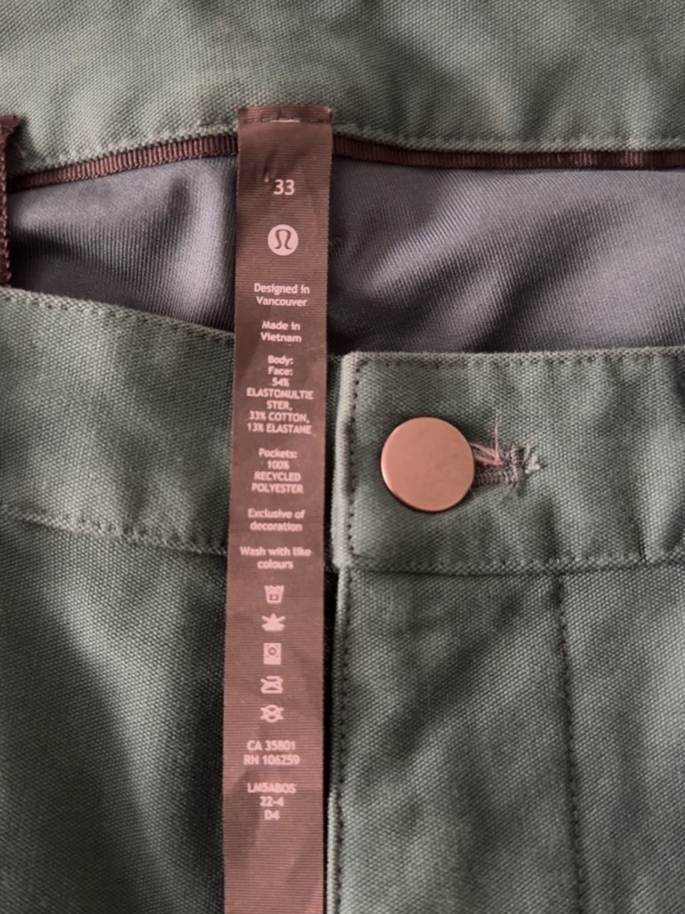 lululemon athletica Men's Dark Green Jeans